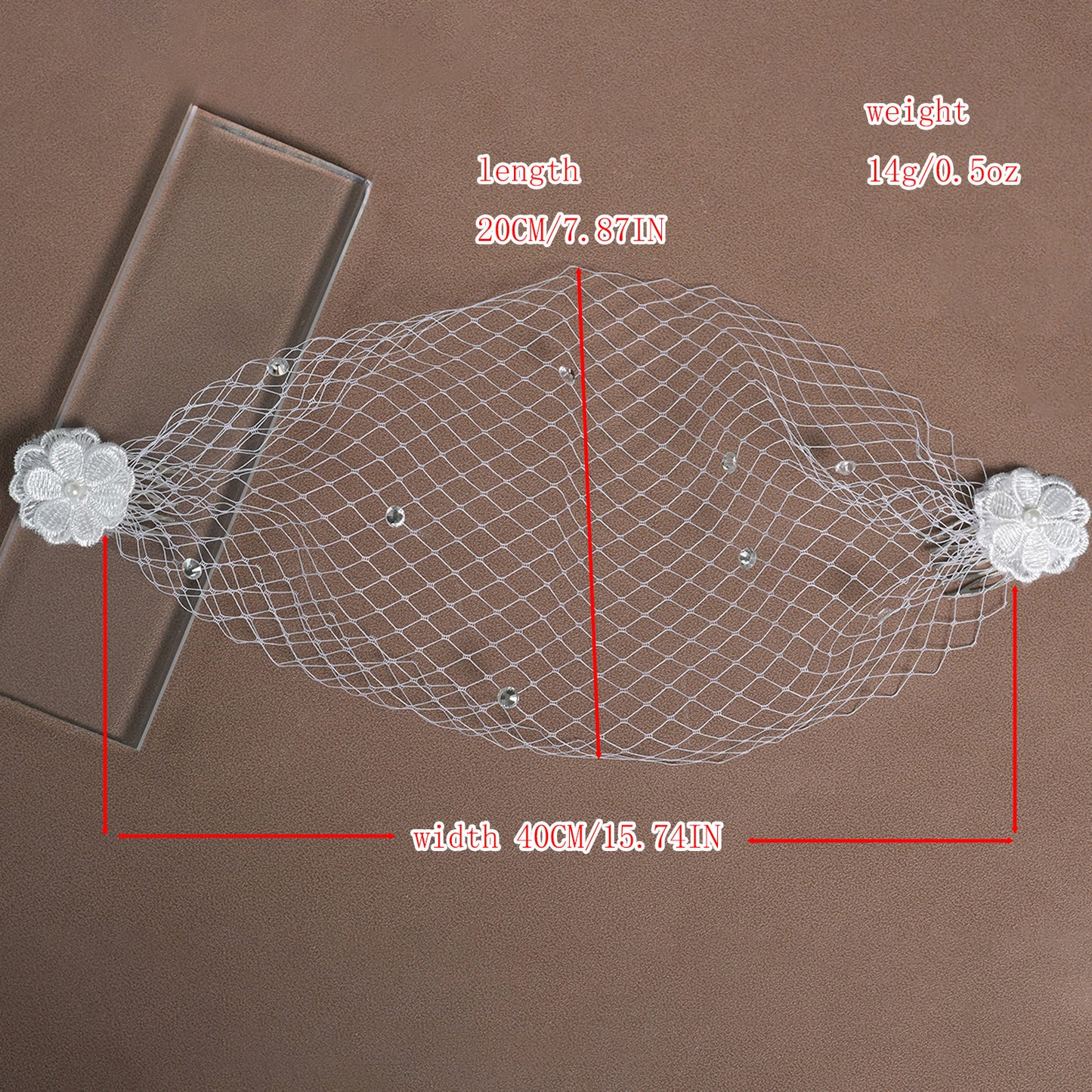 Rhinestone Bridal Birdcage Veil Fishnet Wedding Veil Comb Vintage Bridal Hair Accessory - Bridella VA04-B