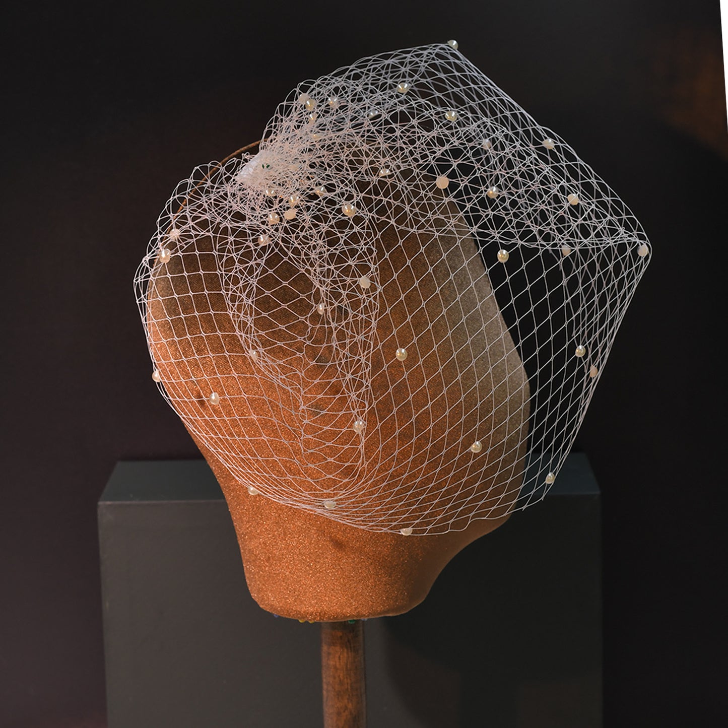 Pearl Birdcage Bridal Veil Wedding Mini Comb Veil - Bridella BMA22