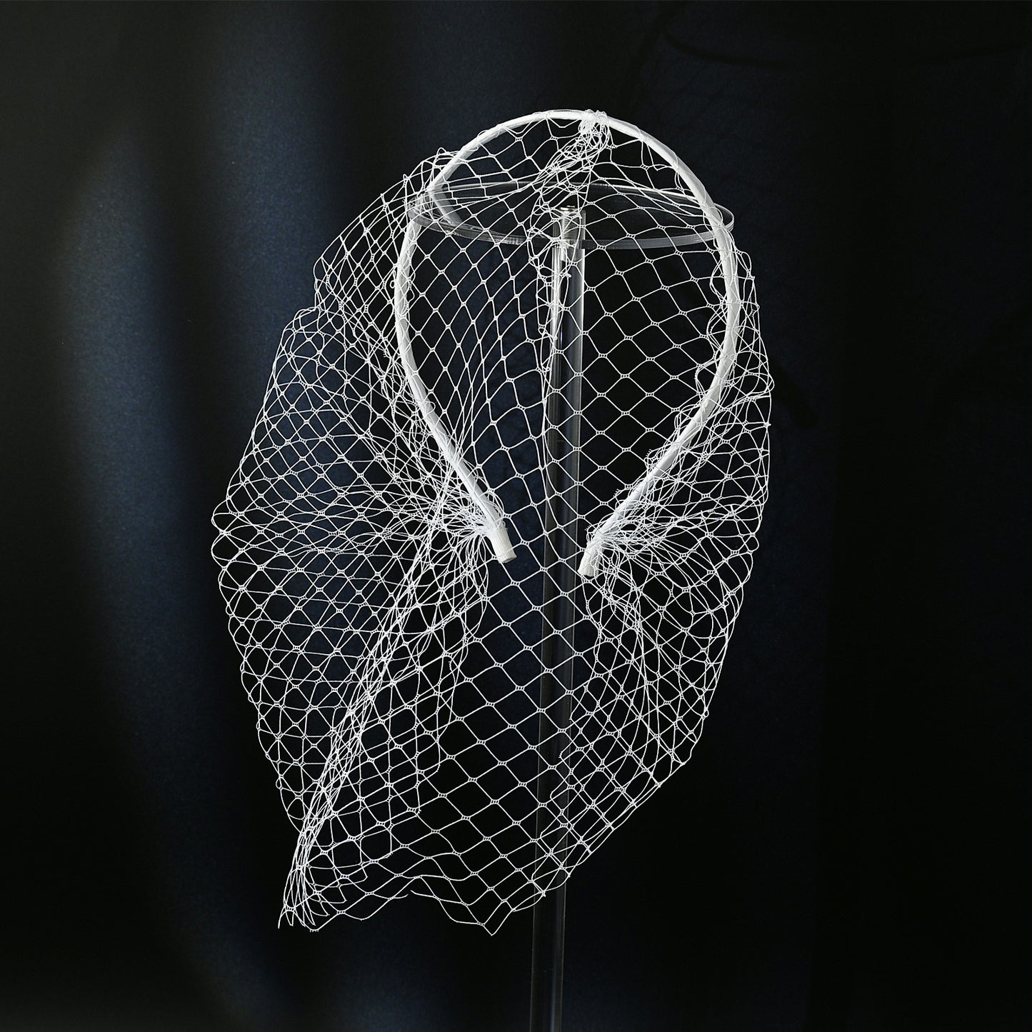 white White Mesh Headband - Bridella BVA06A-W