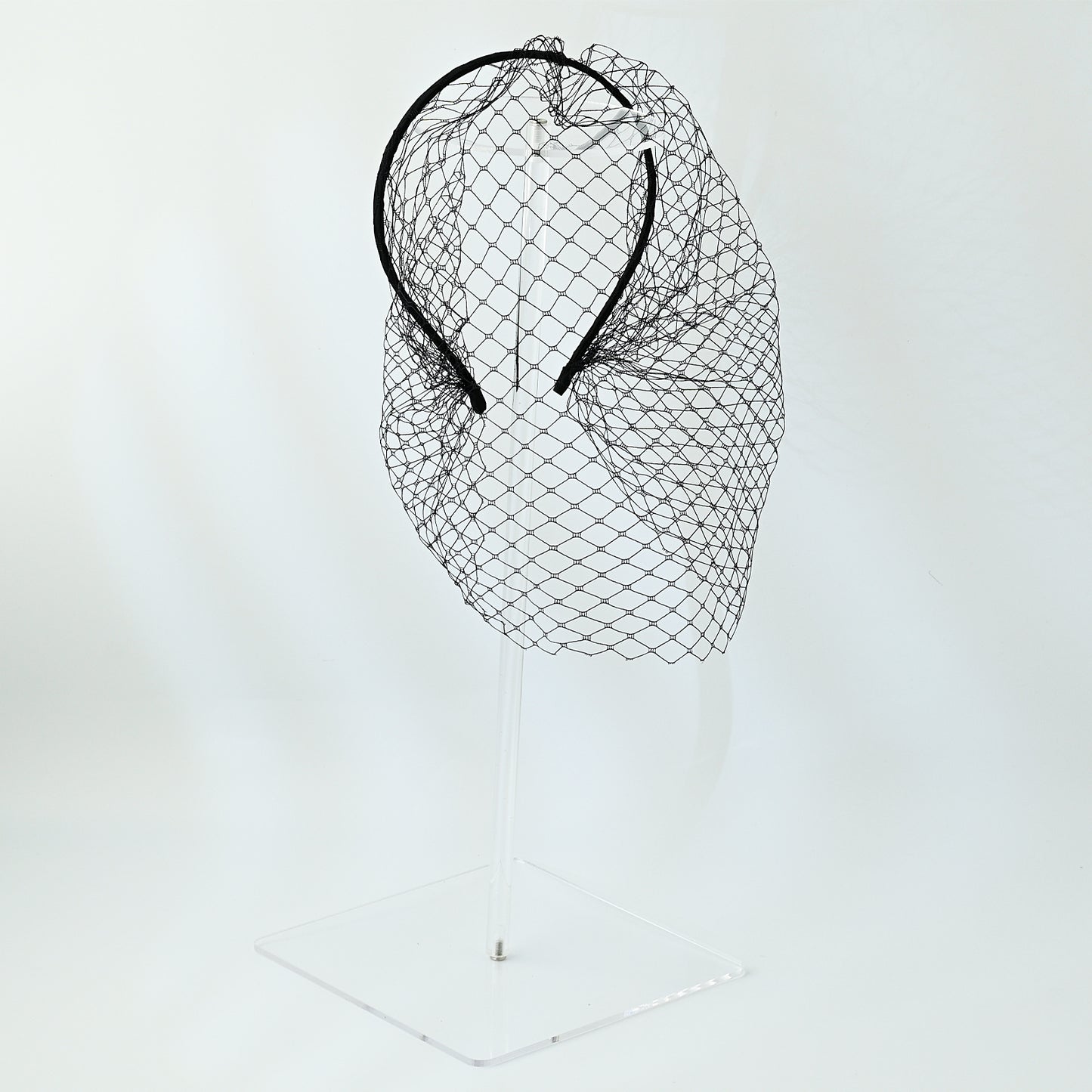 white White Mesh Headband - Bridella BVA06A-B