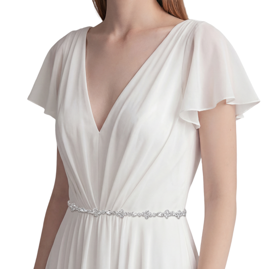 Rhinestone Skinny Belt - Bridella BS305