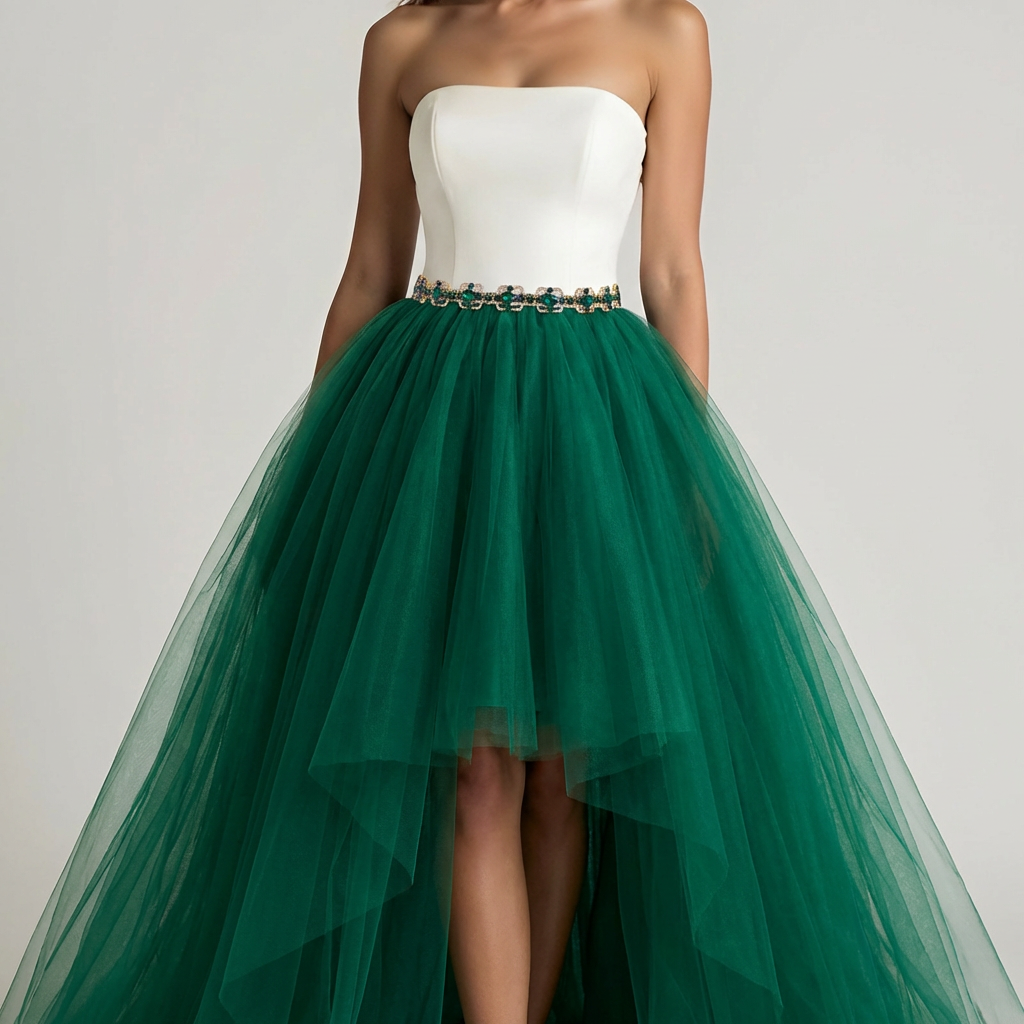 Green Rhinestone & Pearl Belt for Wedding - Bridella BS218KL