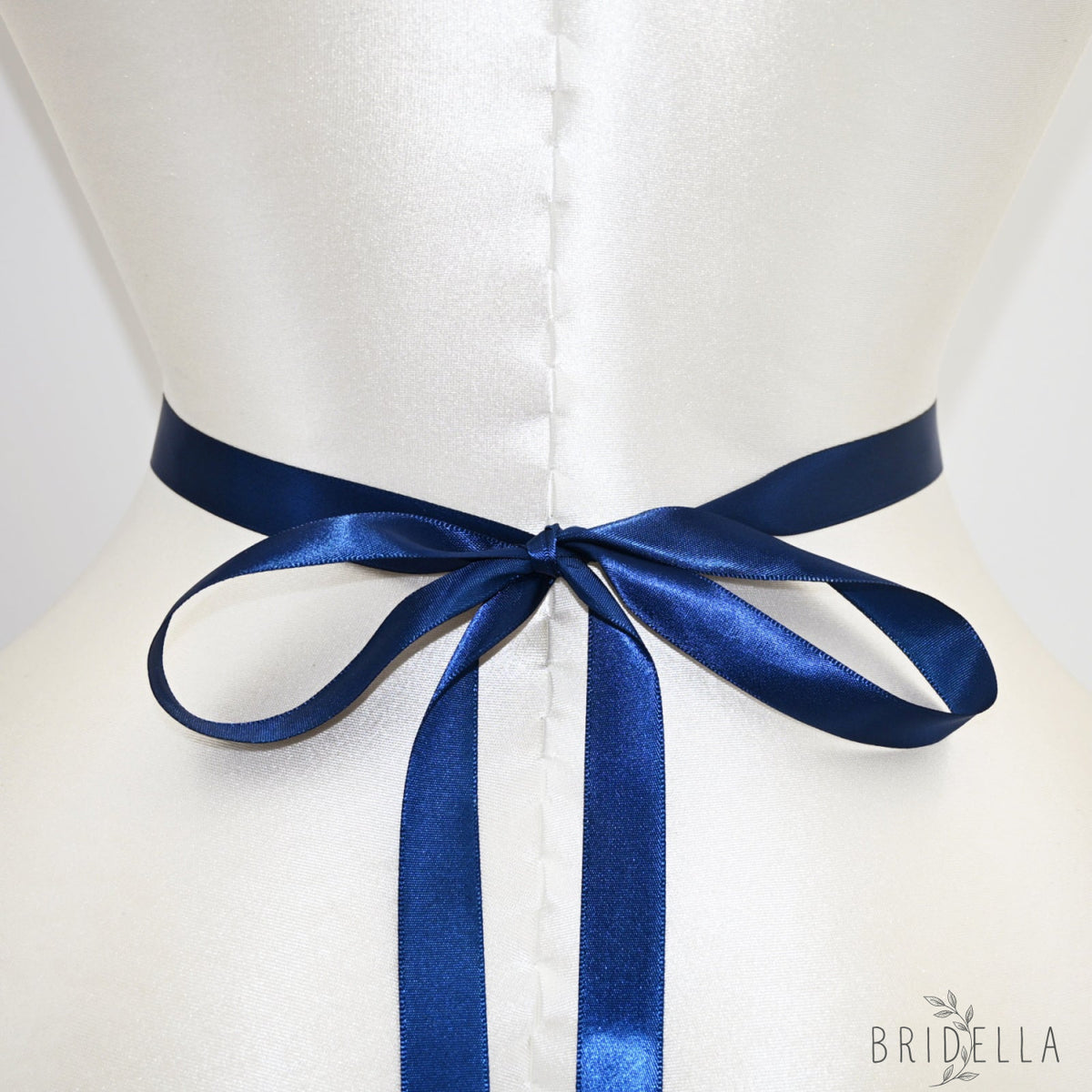 Navy Rhinestone Bridal Belt Wedding Sash - Navy Blue Ribbon - Blets