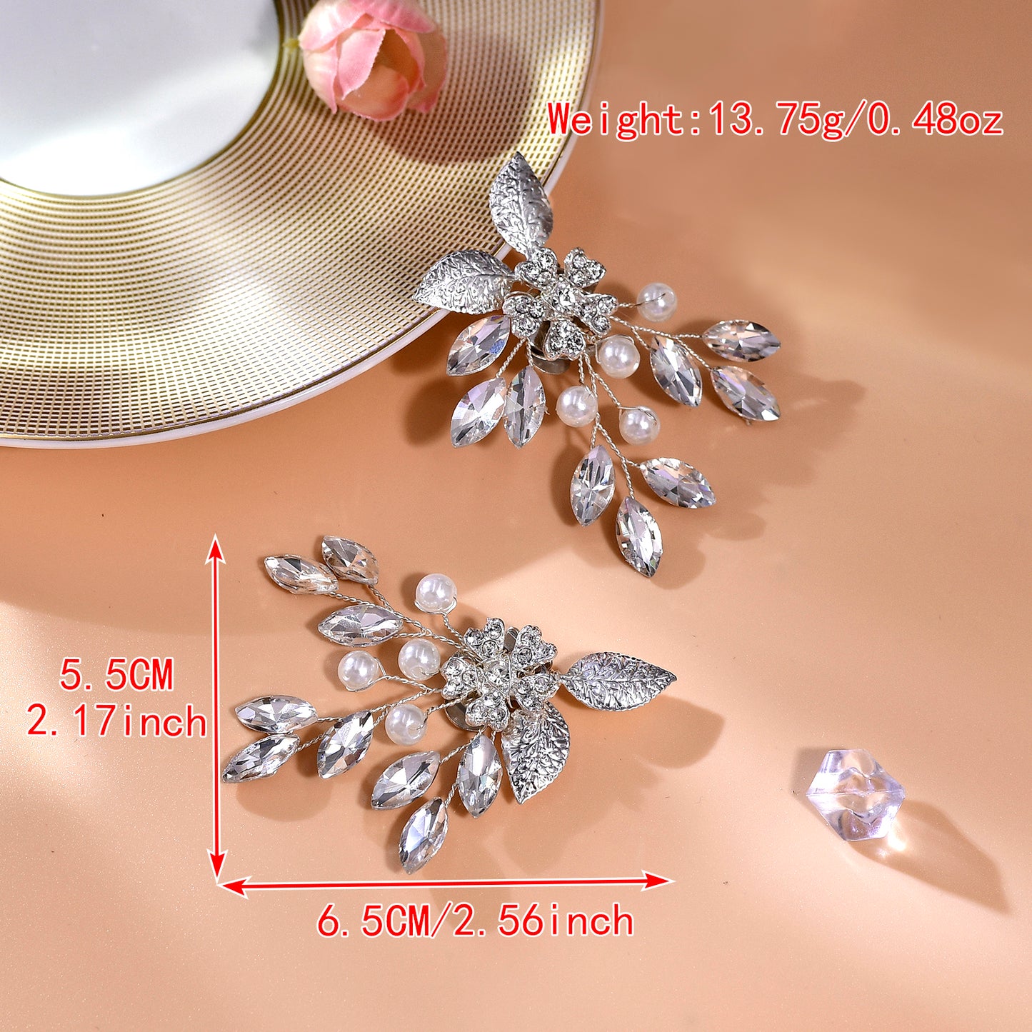 Leaf Rhinestone Bridal Shoe Clips Wedding Heel Decoration - Bridella BHX67