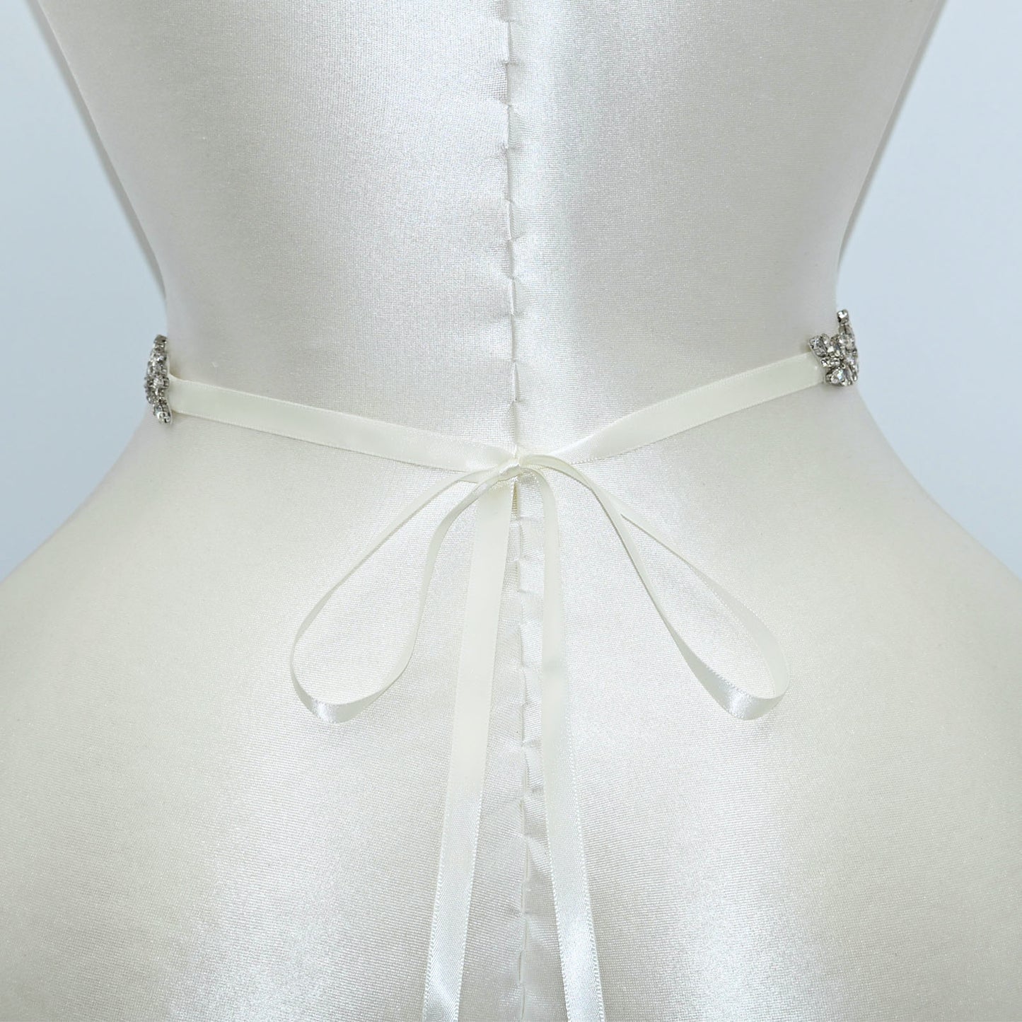 Off White Rhinestone Bridal Belt Wedding Sash – Bridella BS37
