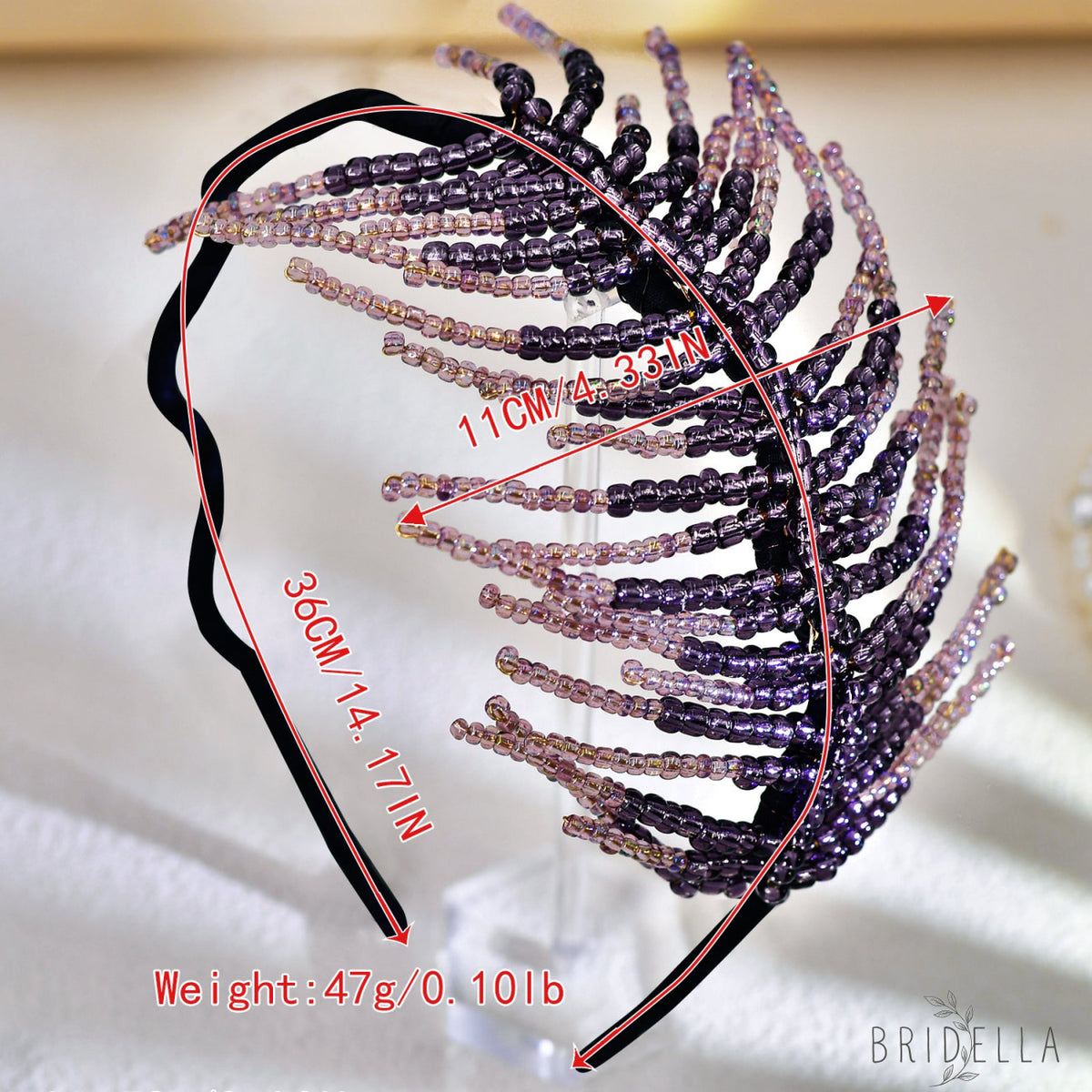 Purple Leaf Headband Bridal Party Hair Accessories - Bridella BYXA19 - Purple