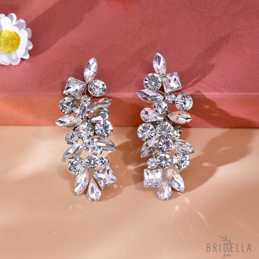 Rhinestone Bridal Shoe Clips Wedding Heel Decor - Bridella BHX51-S - White