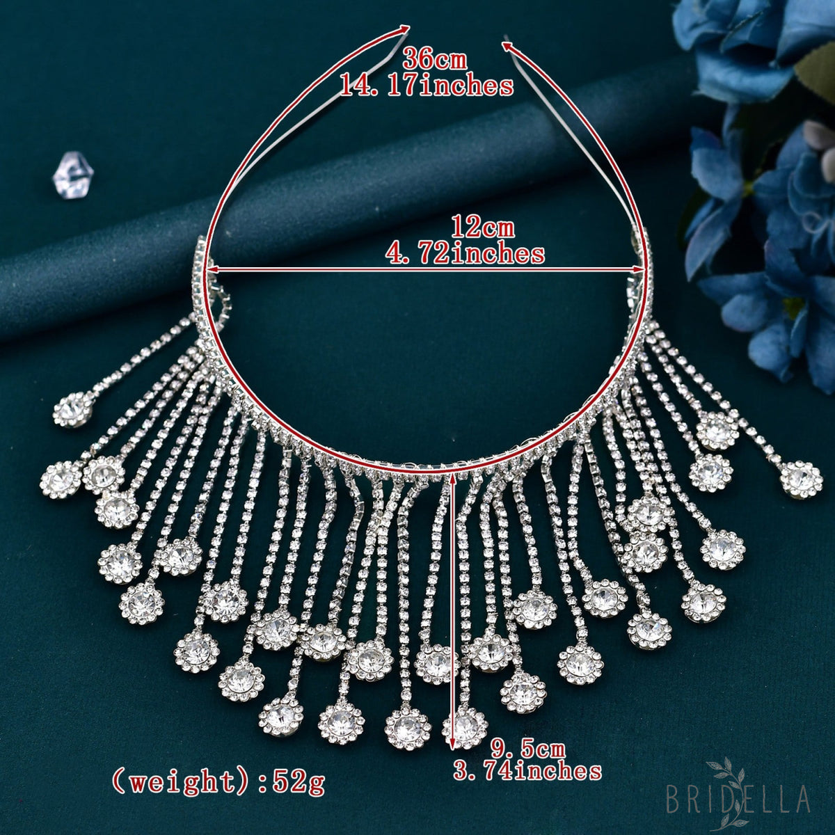 BHP558-S silver rhinestone headwear