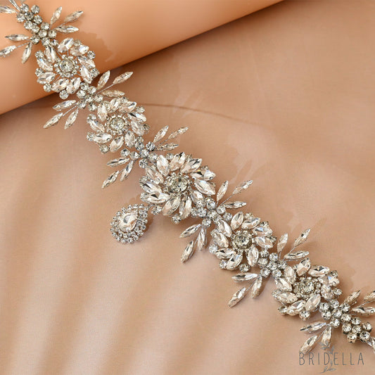 Silver Rhinestone Bridal Headband Hairpiece - Bridella BHP440-S - Silvery - HEADWEAR