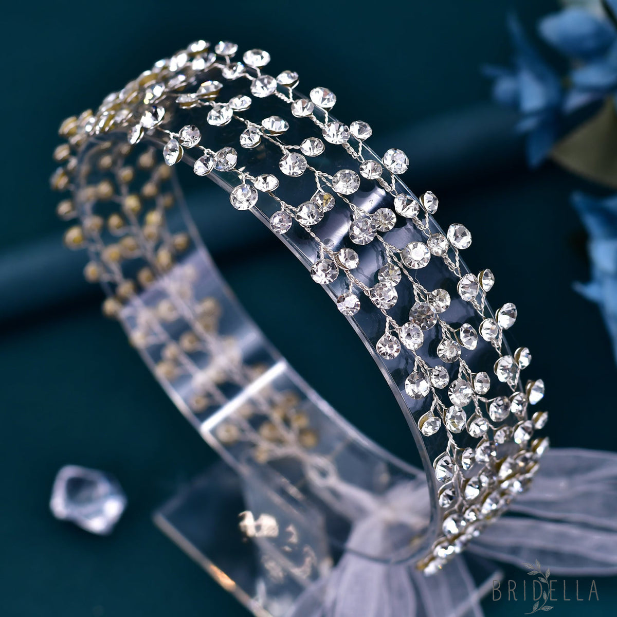 BHP552-S silver rhinestone headband