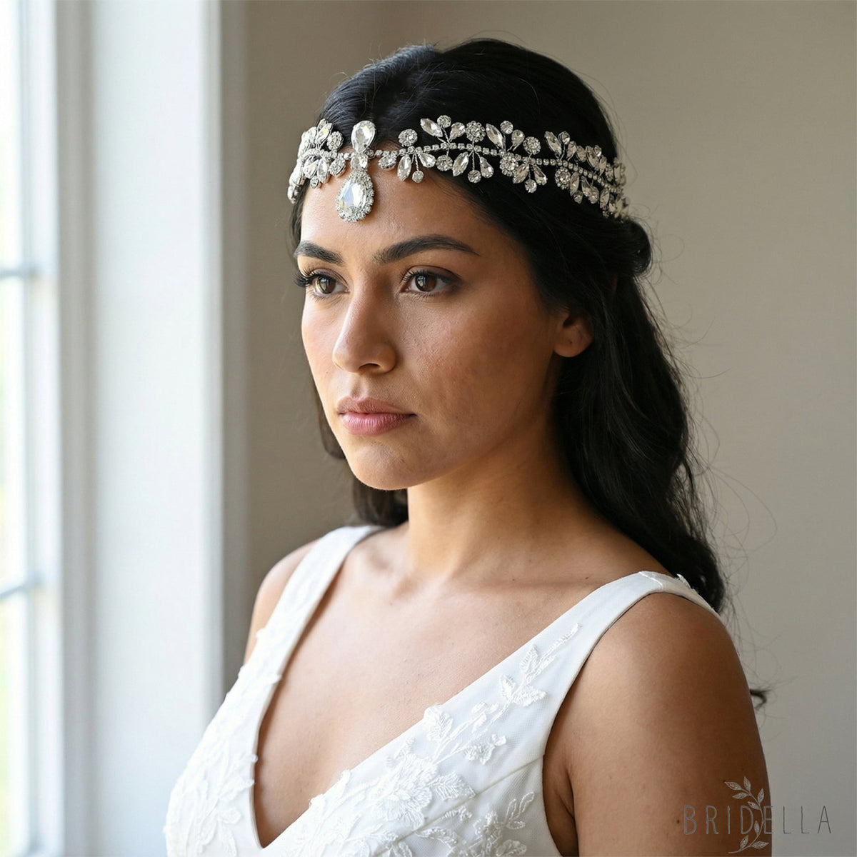 Silver Rhinestone Bridal Headband Wedding - Bridella BHP470-S - Silvery - HEADWEAR