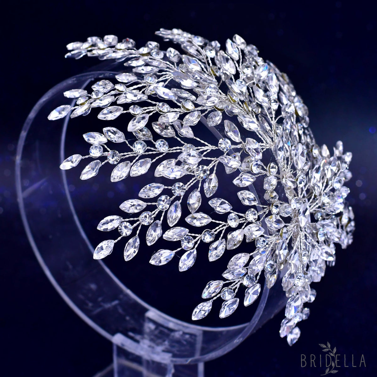 BHP438-S silver rhinestone headband