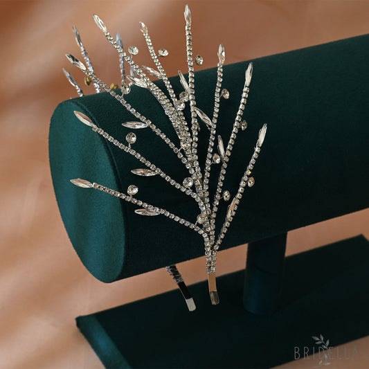 Silver Rhinestone Bridal Tiara Wedding - Bridella BHP532-S - Silvery - HEADWEAR