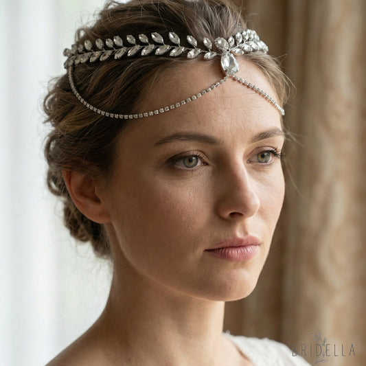 Silver Rhinestone Bridal Tiara Wedding Headpiece - Bridella BHP524-S - Silvery - HEADWEAR