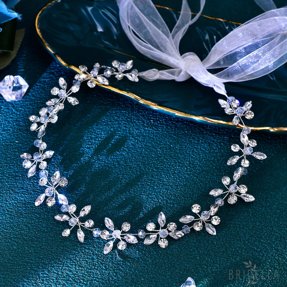BHP731-S silver rhinestone crystal tiara