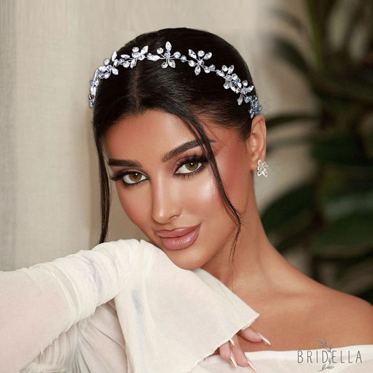 BHP731-S silver rhinestone crystal tiara