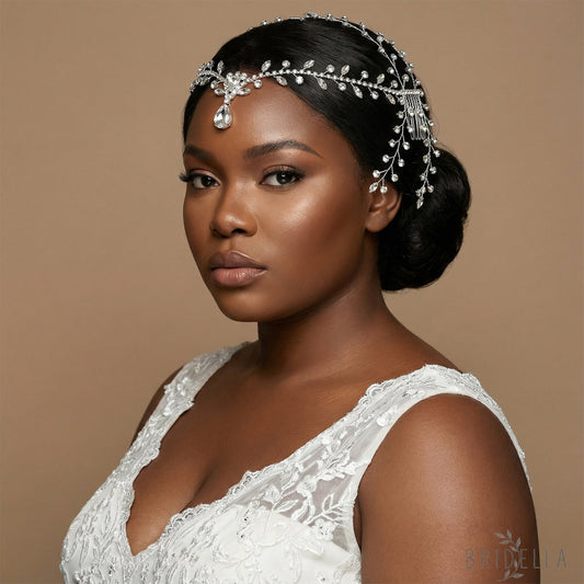 Silver Rhinestone Pearl Bridal Tiara Crown - Bridella BHP466-S - Silvery - HEADWEAR