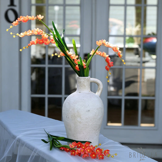 Single Stem Red Trailing Orchid Artificial Flower K29 - Red