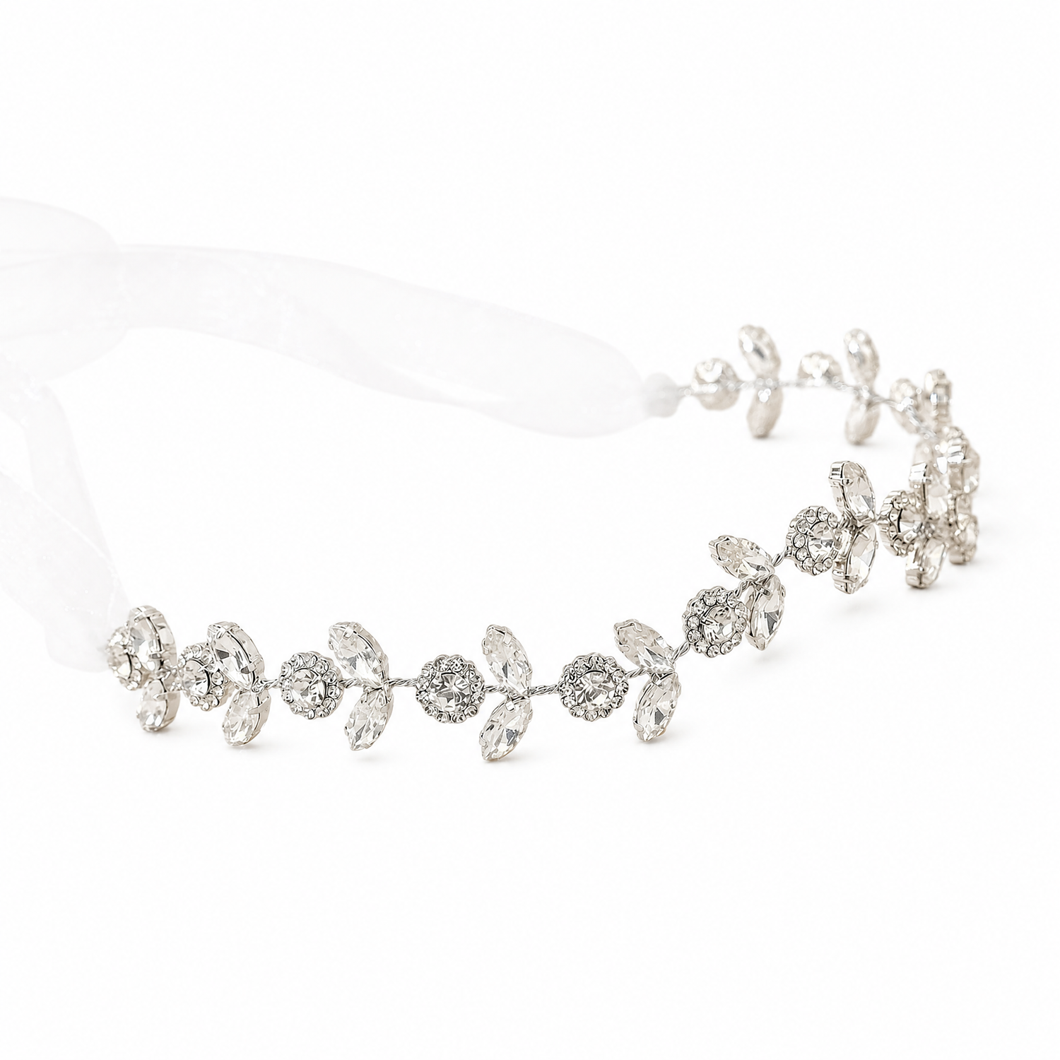 Beautiful elegant pearl white bride wedding accessories headwear