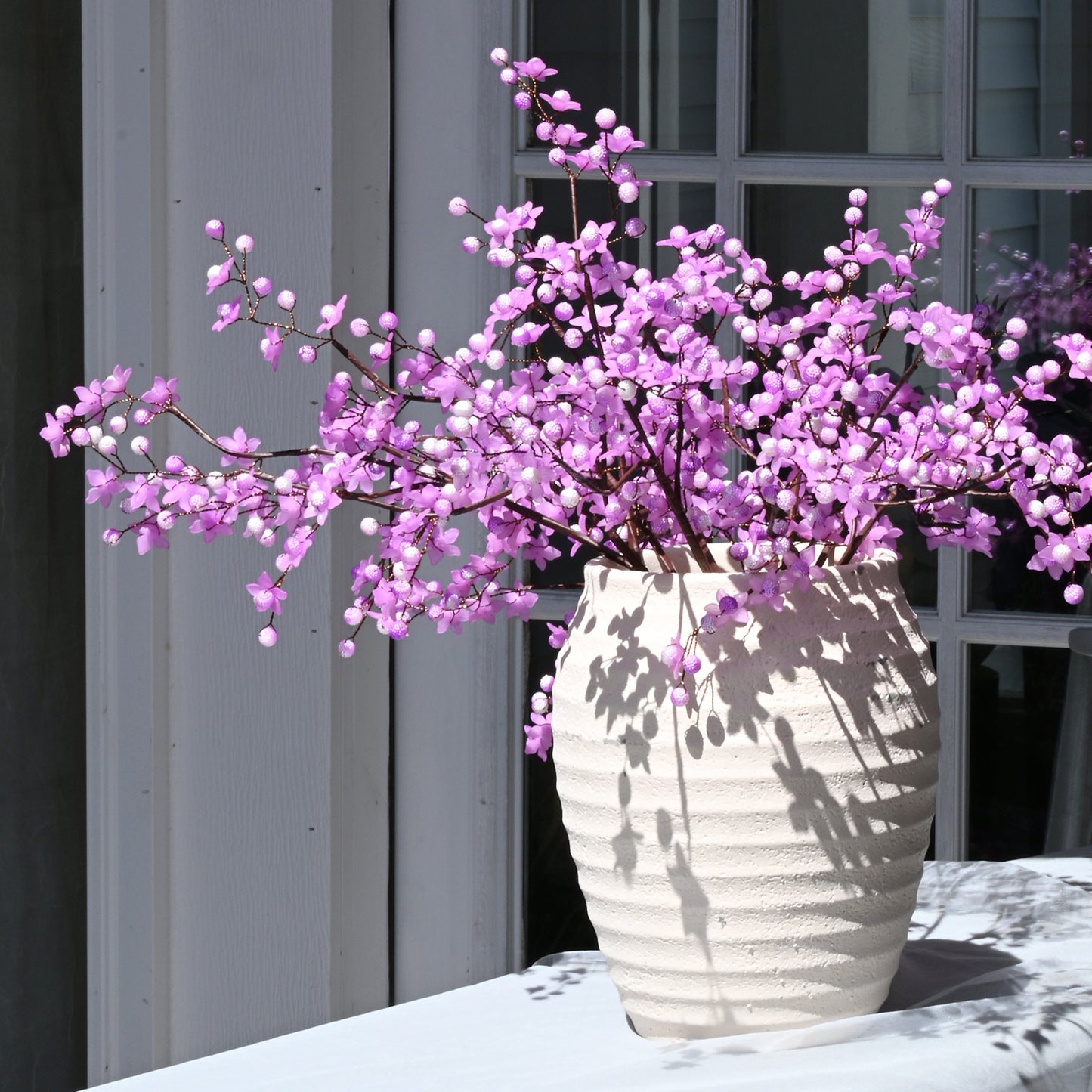 Handmade Purple Artificial Rustic Faux Cherry Blossom Branches for Home Decor K79