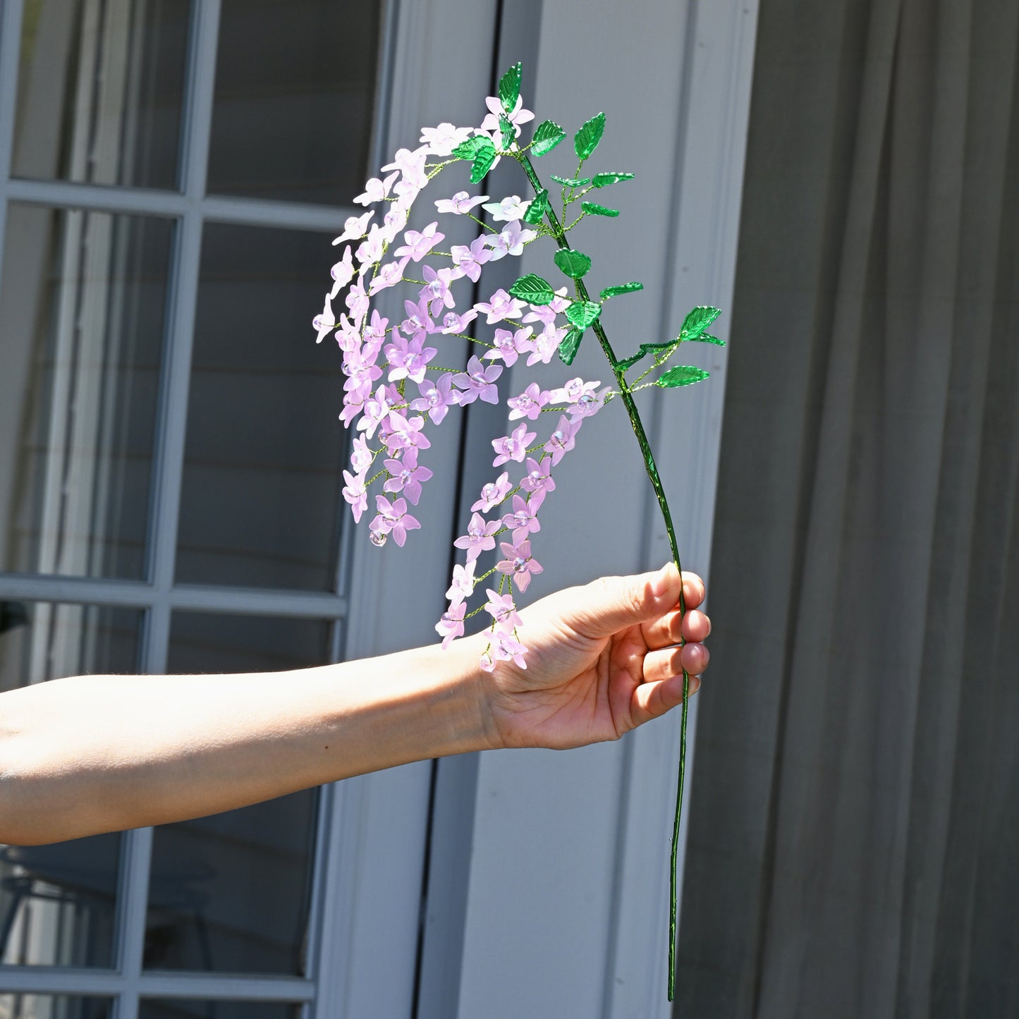 Artificial Light Purple Trailing Flower Stem, Single Stem Fake  K05