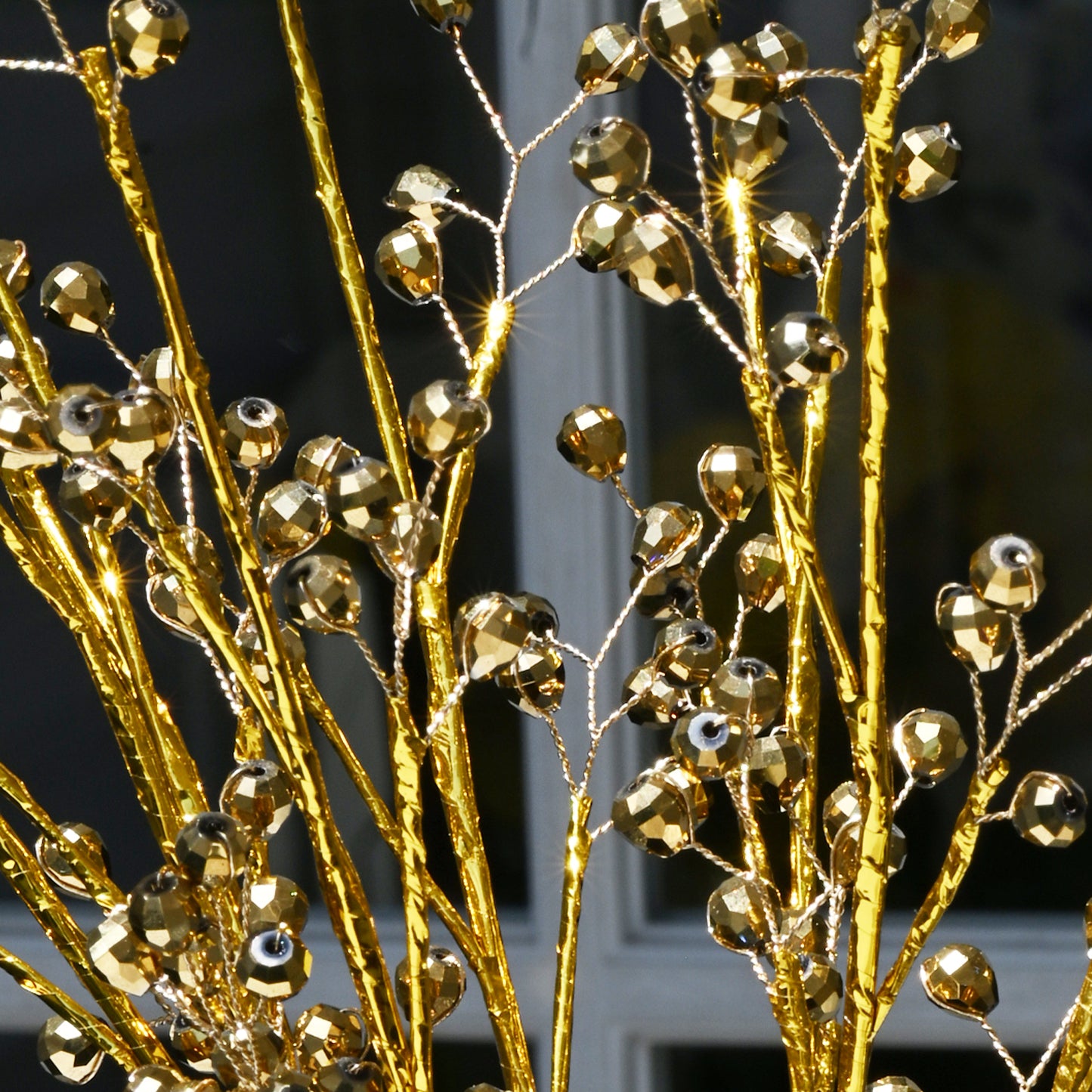 Handmade Gold Faceted Crystal Berry Branch Picks K169