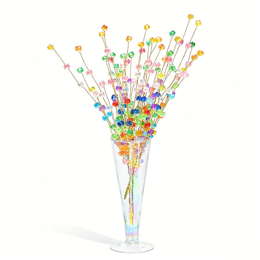 Single Stem Multicolor Crystal Beaded Artificial Flower K24