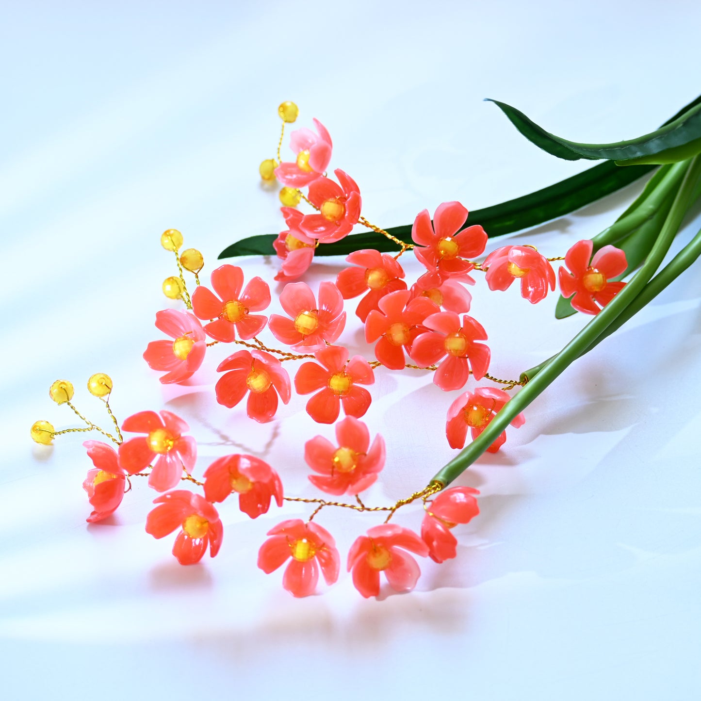 Single Stem Red Trailing Orchid Artificial Flower K29