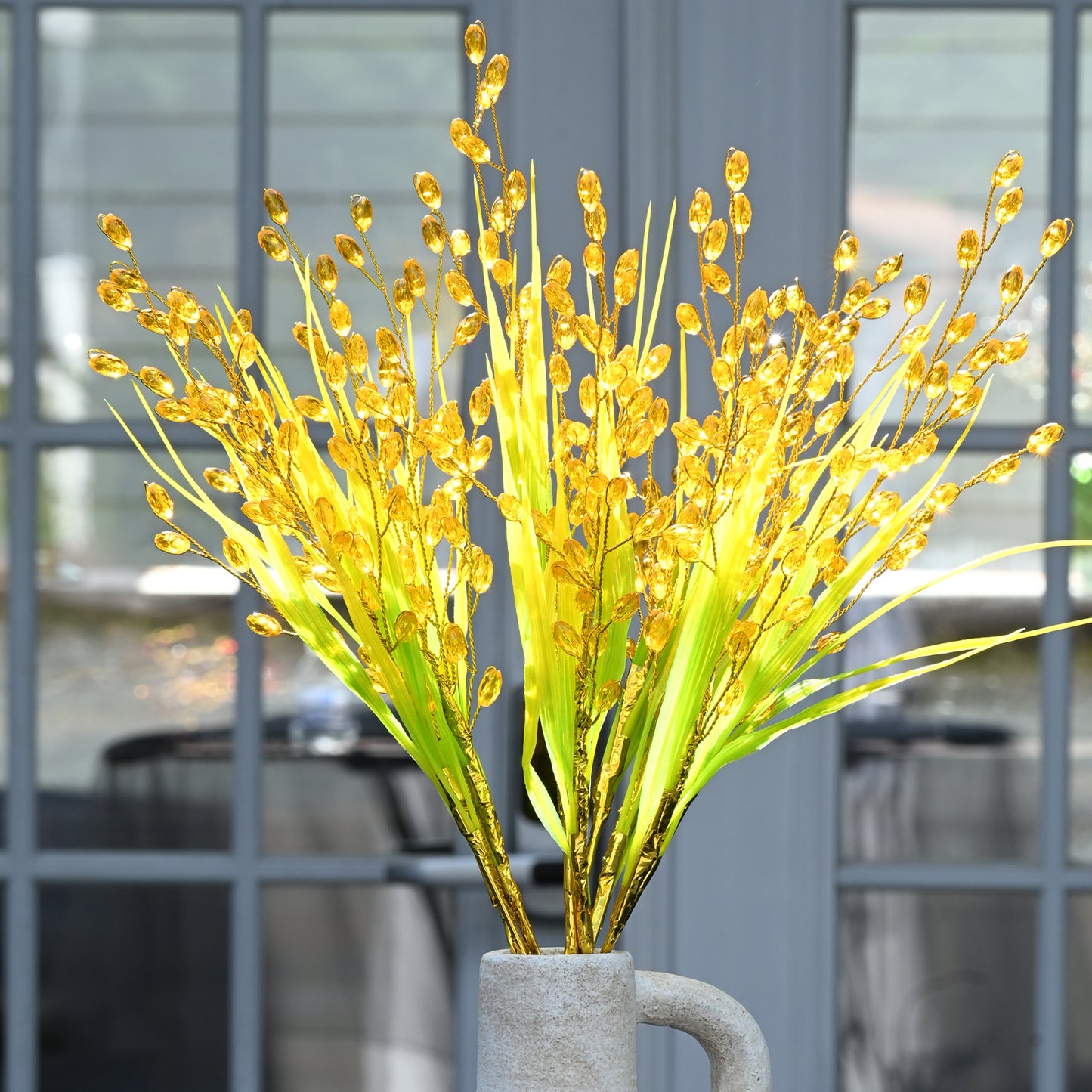 Artificial Golden Crystal Rice Ear Stem, Single Stem Fake ,Living room vase decoration K08