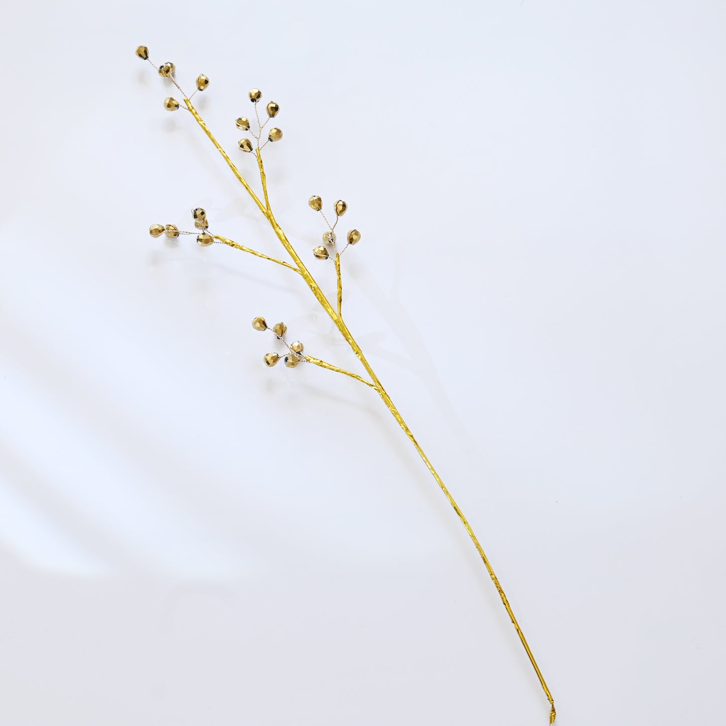 Handmade Gold Faceted Crystal Berry Branch Picks K169