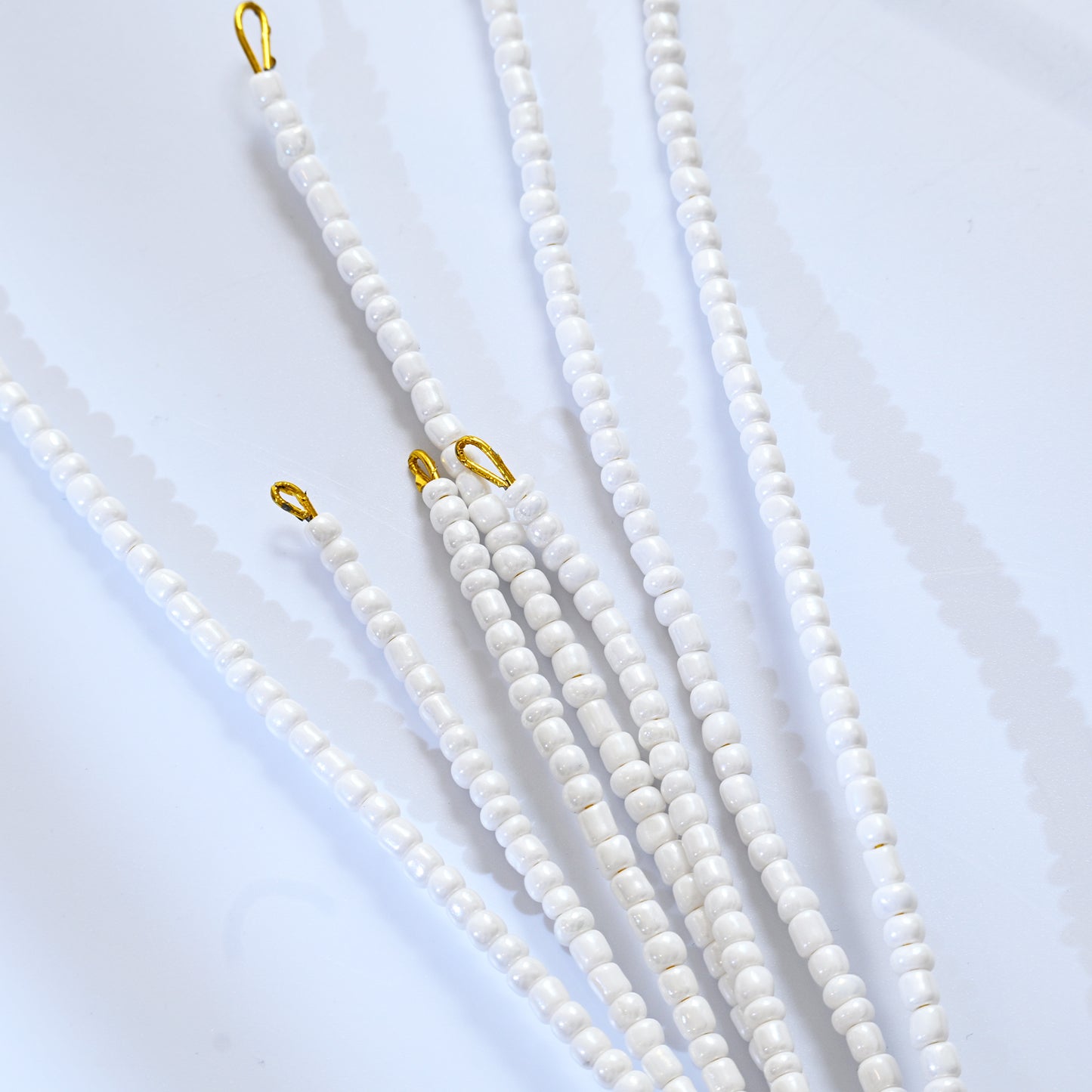 Handmade White Beaded Firework Branch Picks K192