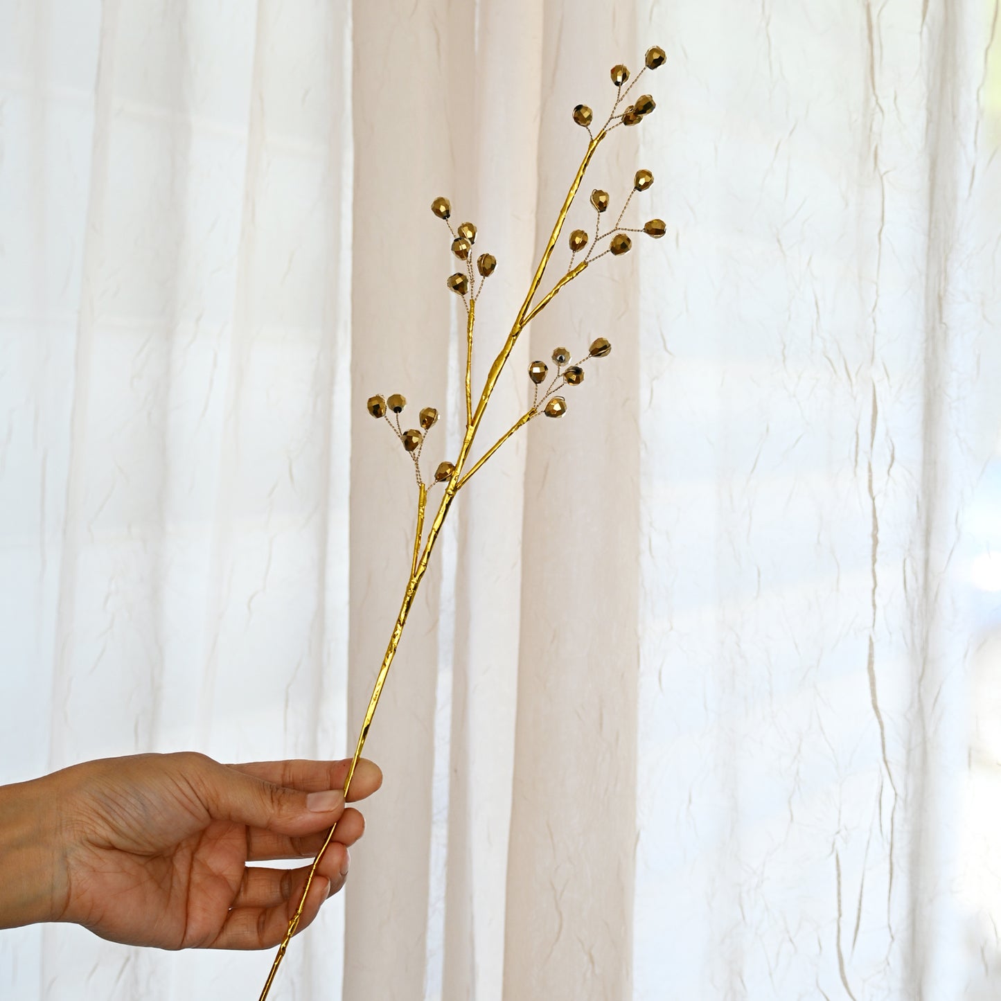 Handmade Gold Faceted Crystal Berry Branch Picks K169