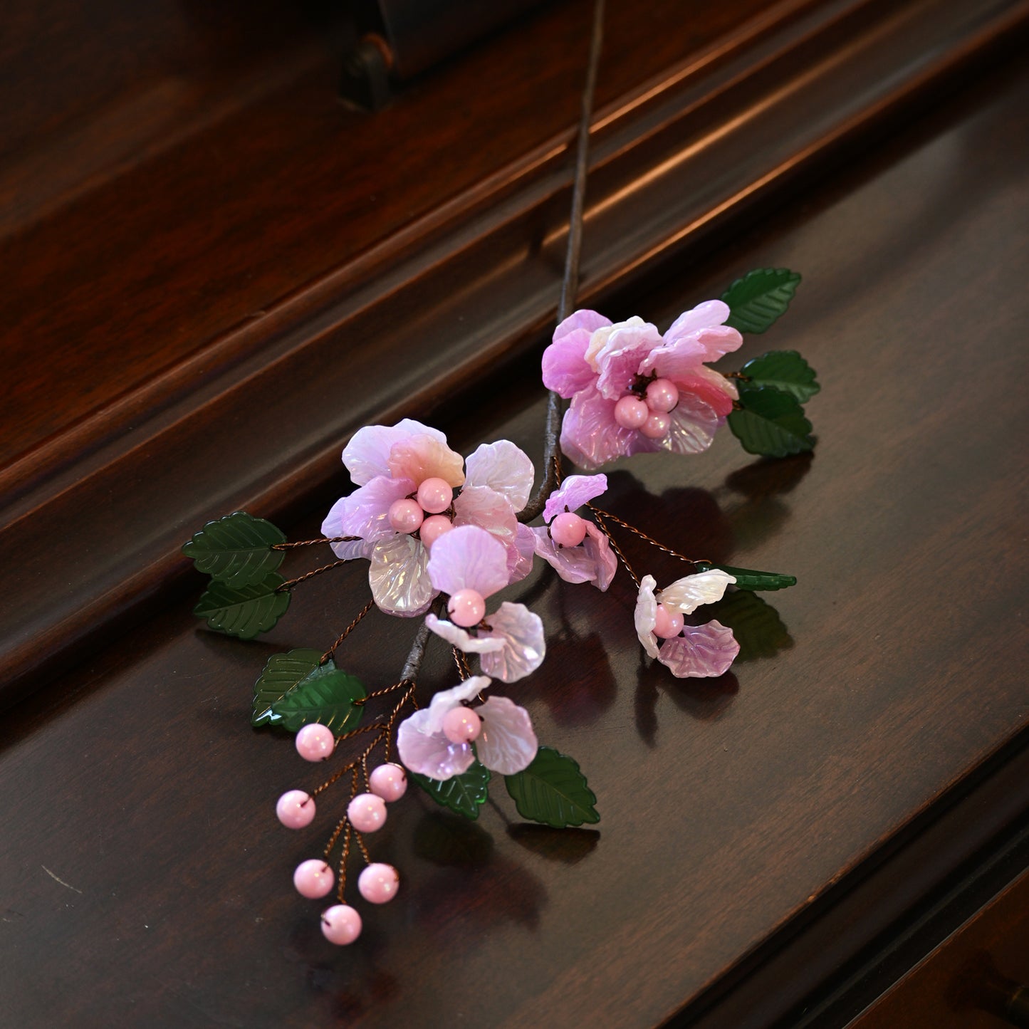 Handmade Translucent Acrylic Cherry Blossom Floral Stems K115