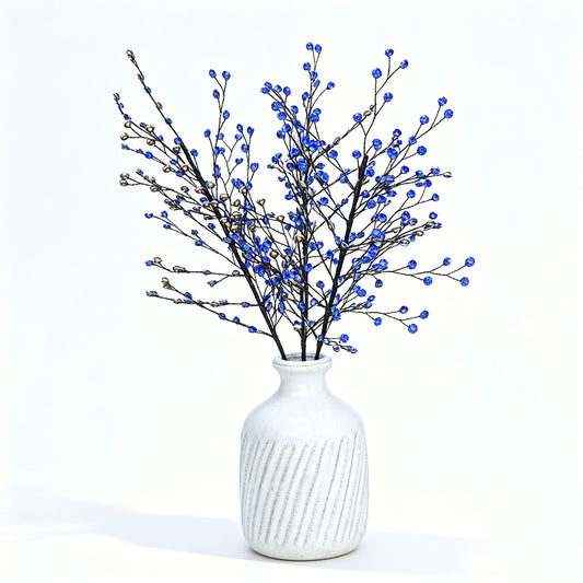 Handmade Crystal Bead Artificial Berry Branches, Multi-Color Rhinestone Wire Floral Picks k112