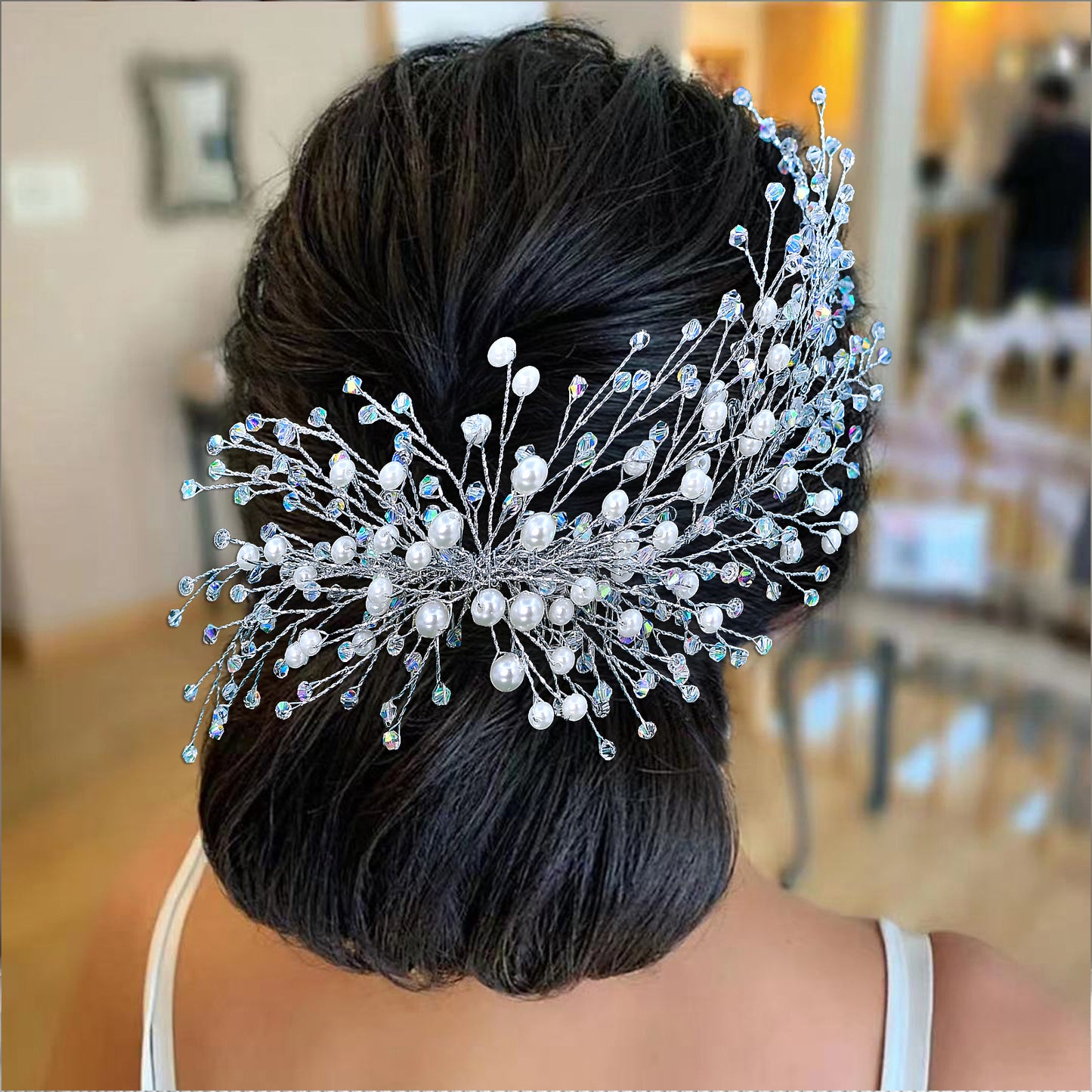 Red silver purple Rhinestone Pearl Bridal Tiara – Bridella BHP931