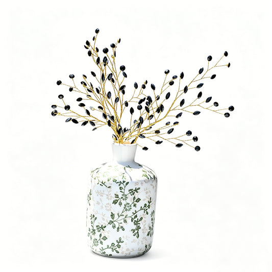 Handmade Marquise Crystal Twig Branches, Gold Wire Rhinestone Floral Picks K127