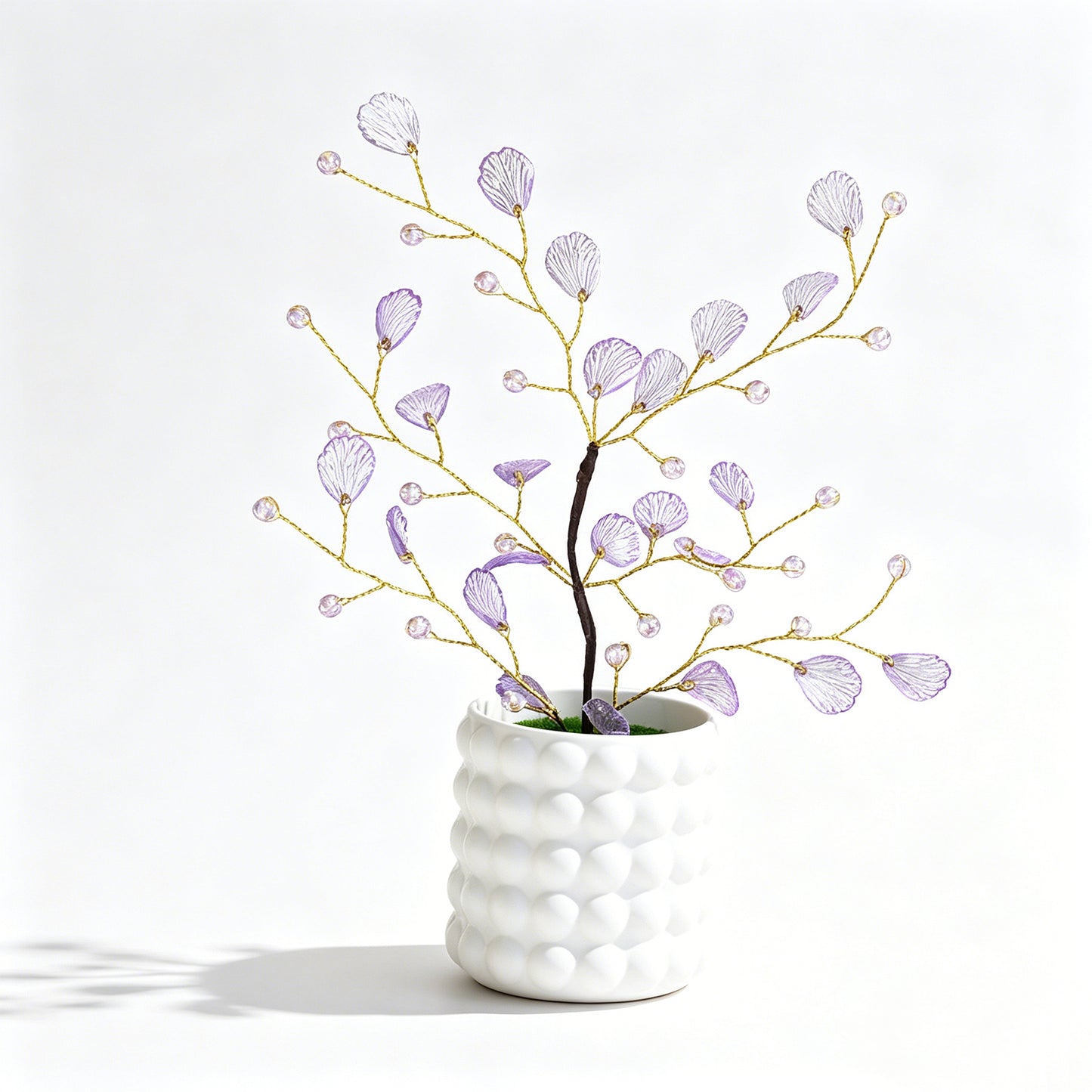 Handmade Crystal Ginkgo Leaf Tree, Artificial Flower Arrangement  L49