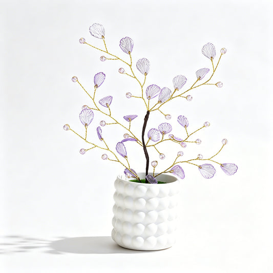 Handmade Crystal Ginkgo Leaf Tree, Artificial Flower Arrangement  L49