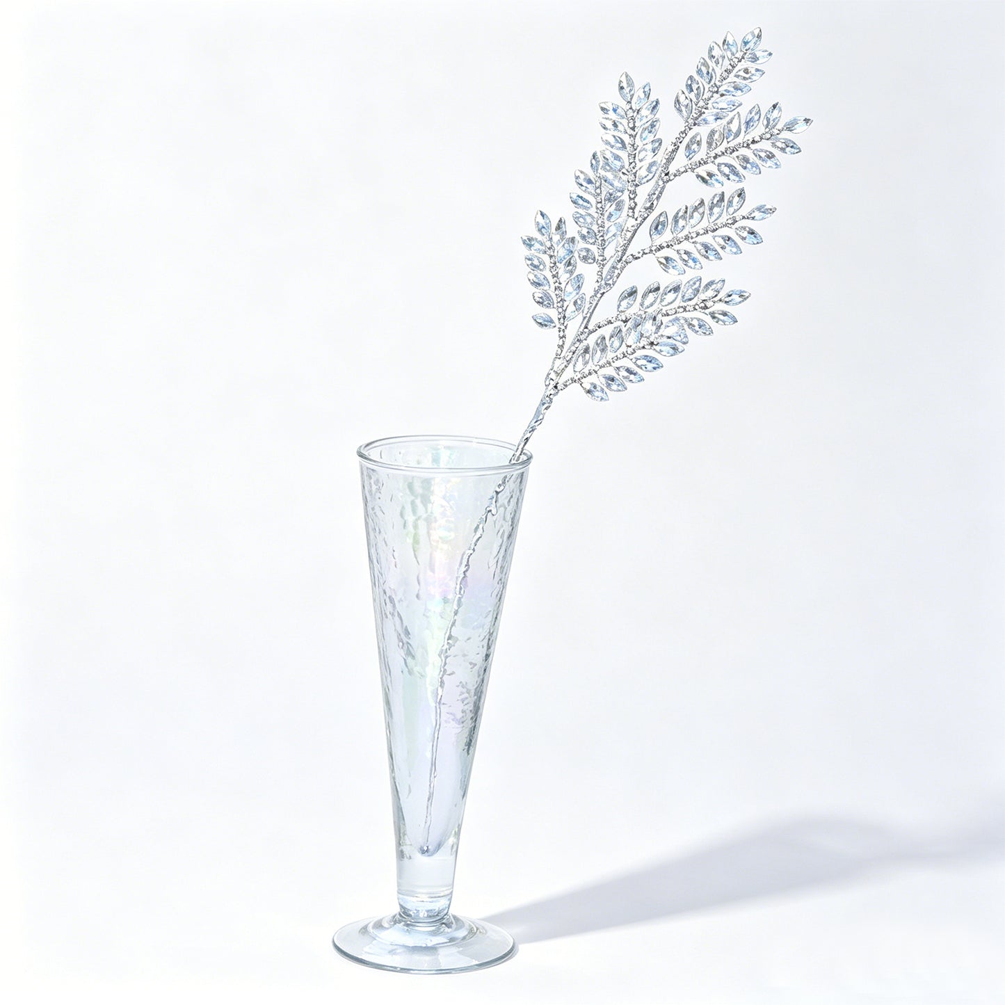 Handmade Marquise Crystal Leaf Floral Picks, Multi-Color Rhinestone Laurel Branch Stems K123