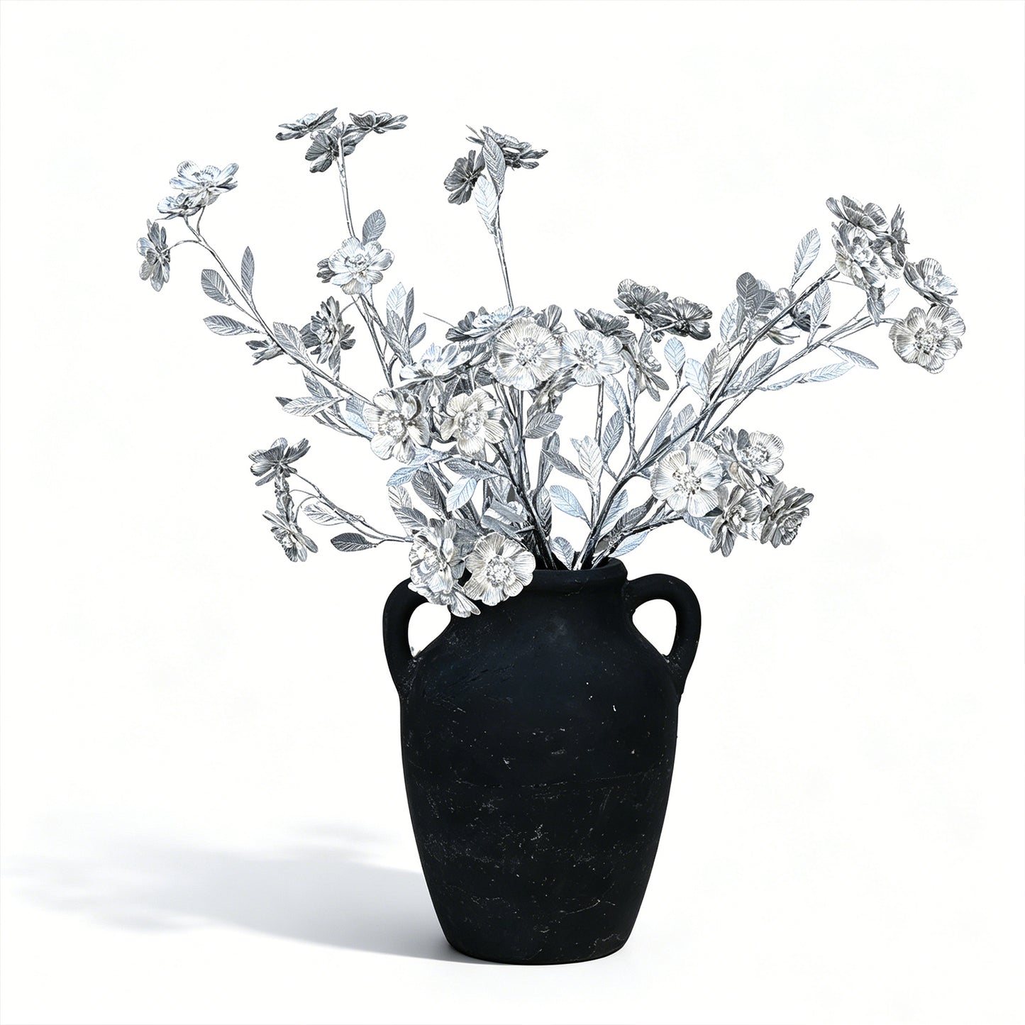 Handmade Silver Metal Flower Branch Picks K194