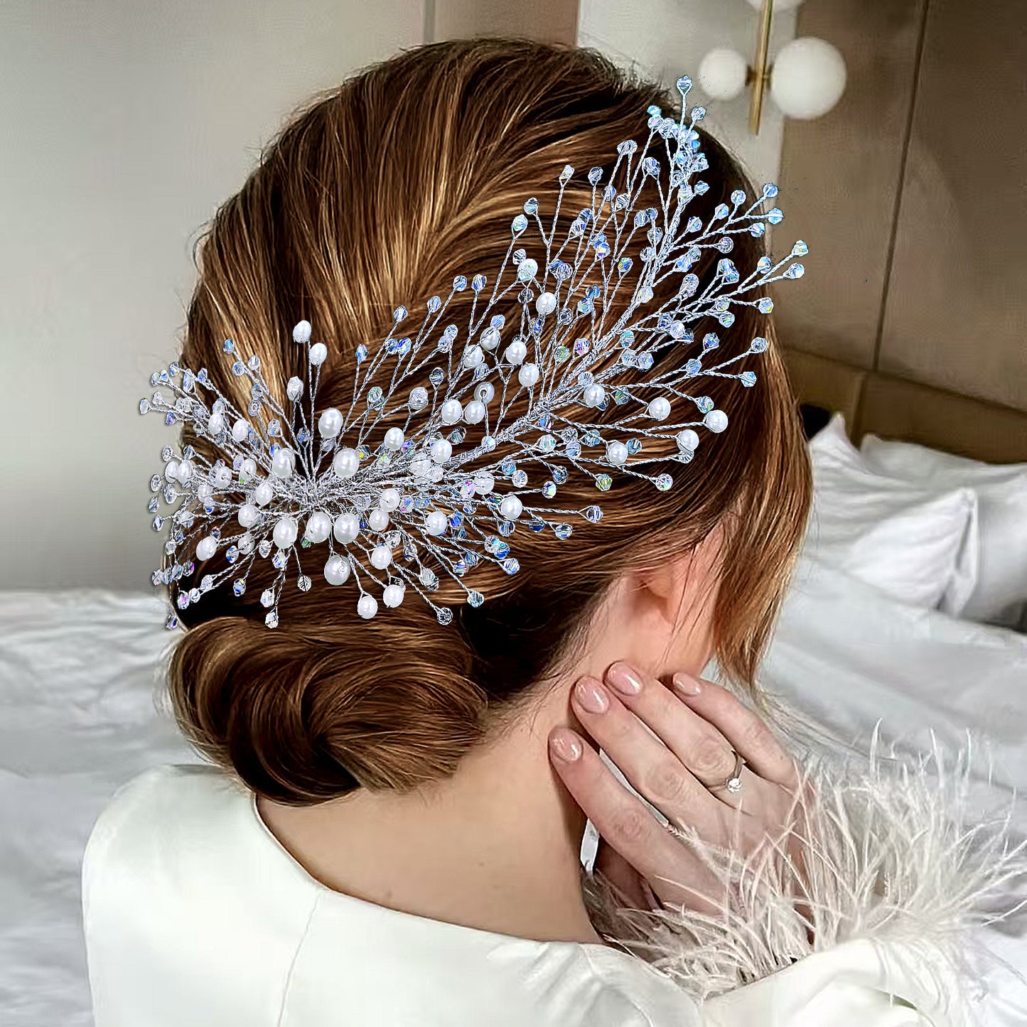 Red silver purple Rhinestone Pearl Bridal Tiara – Bridella BHP931