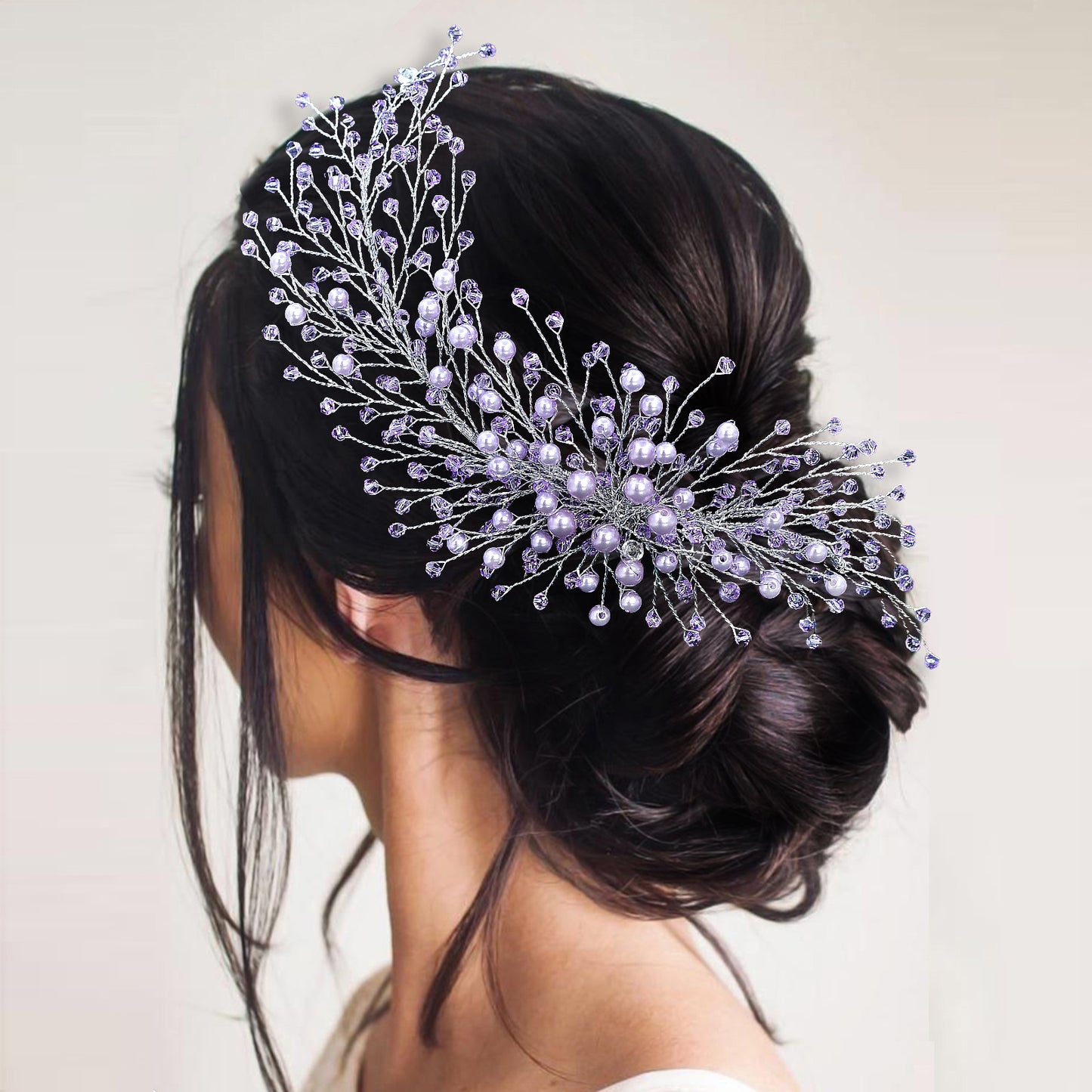 Red silver purple Rhinestone Pearl Bridal Tiara – Bridella BHP931