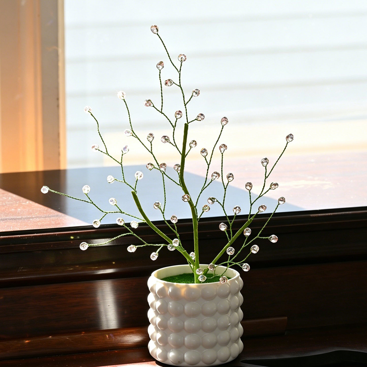 Handmade Crystal Bead Tree, Artificial Flower Arrangement L60