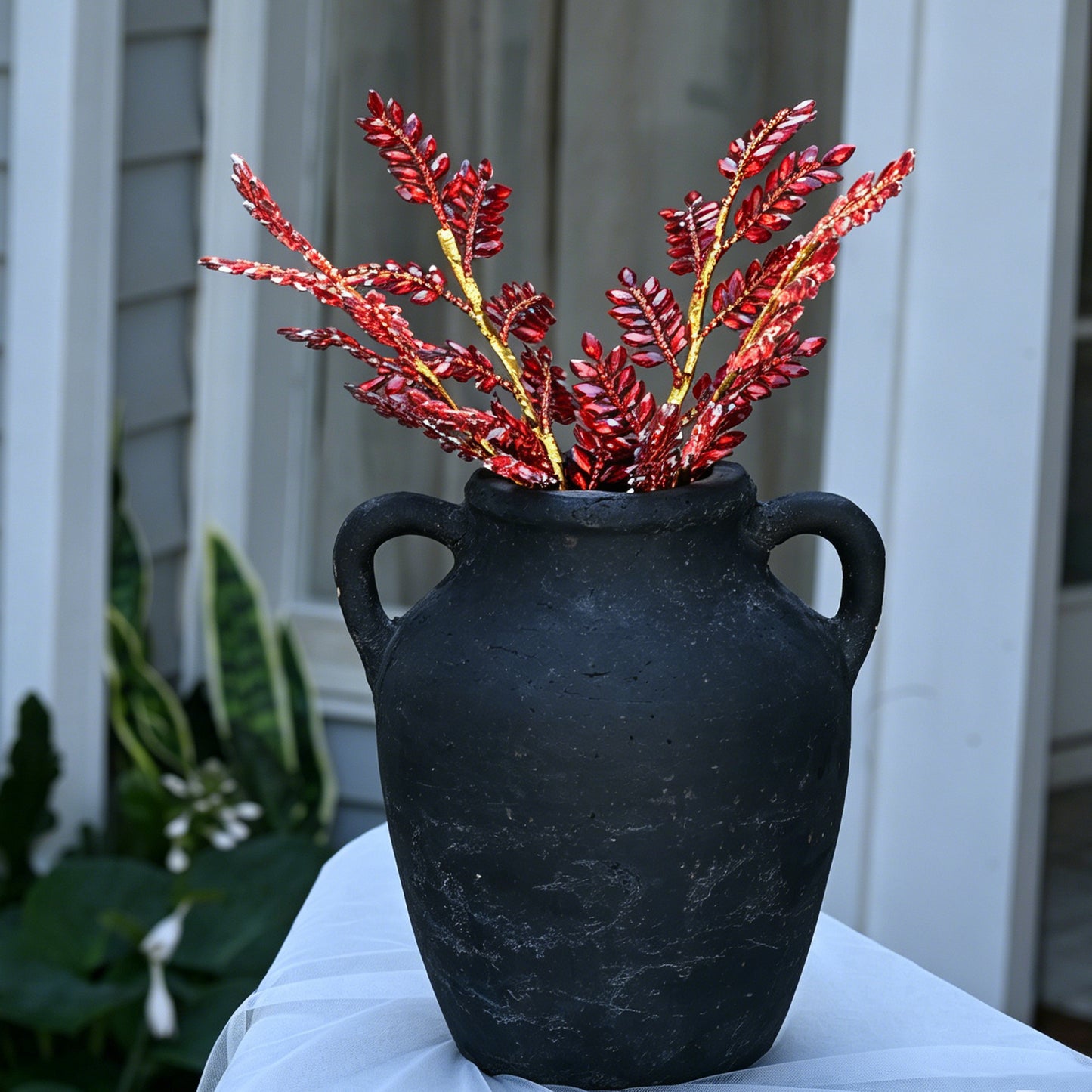 Handmade Marquise Crystal Leaf Floral Picks, Multi-Color Rhinestone Laurel Branch Stems K123