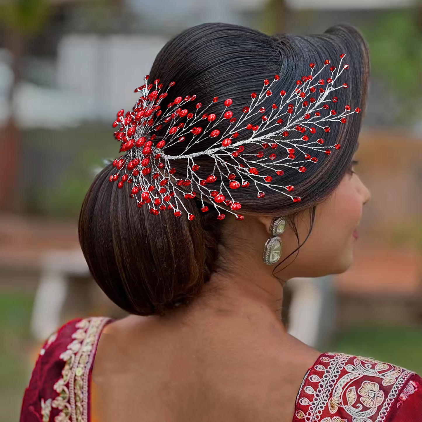 Red silver purple Rhinestone Pearl Bridal Tiara – Bridella BHP931