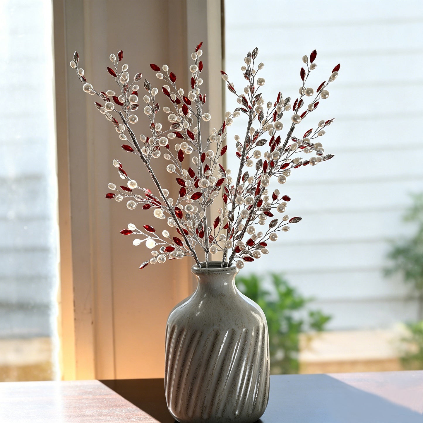 Handmade Rhinestone & Pearl Leaf Branch Picks K177