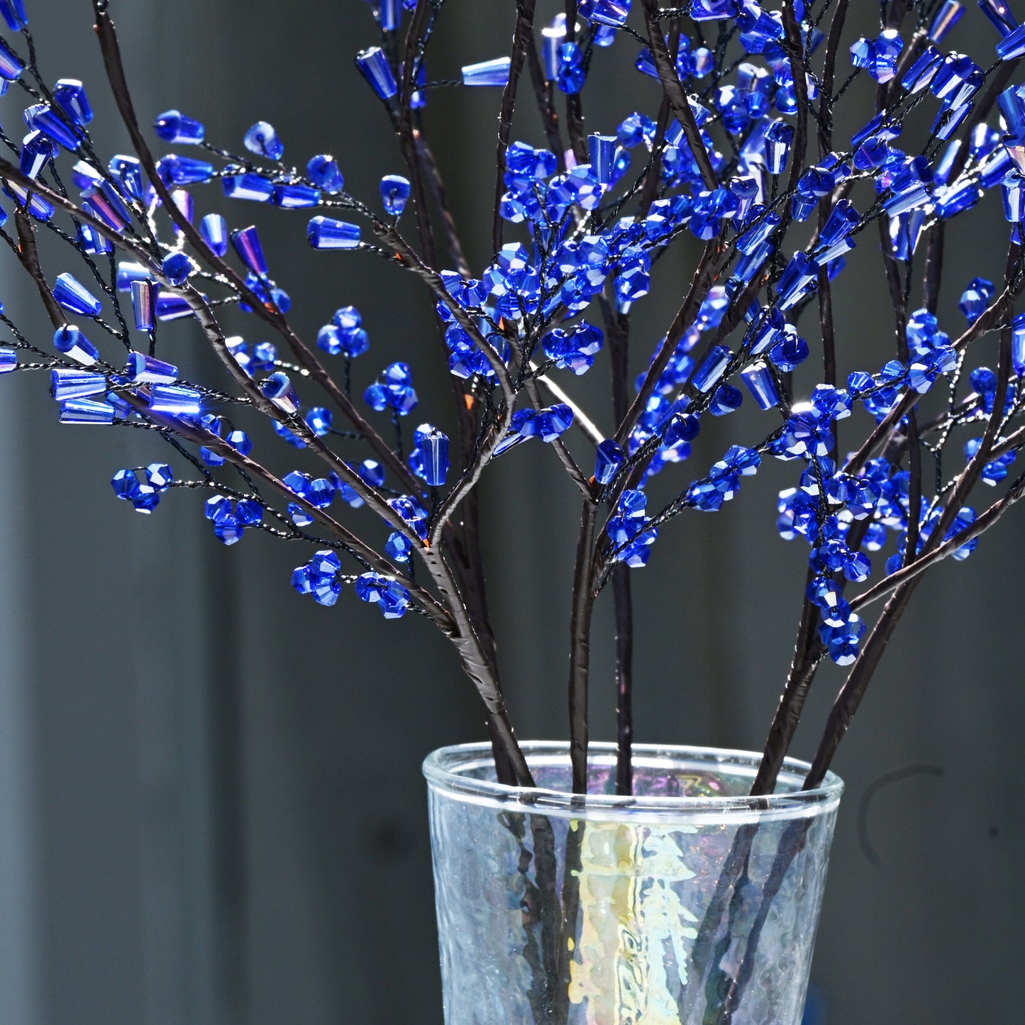 Handmade Sapphire Blue Crystal Twig Branch Picks K183