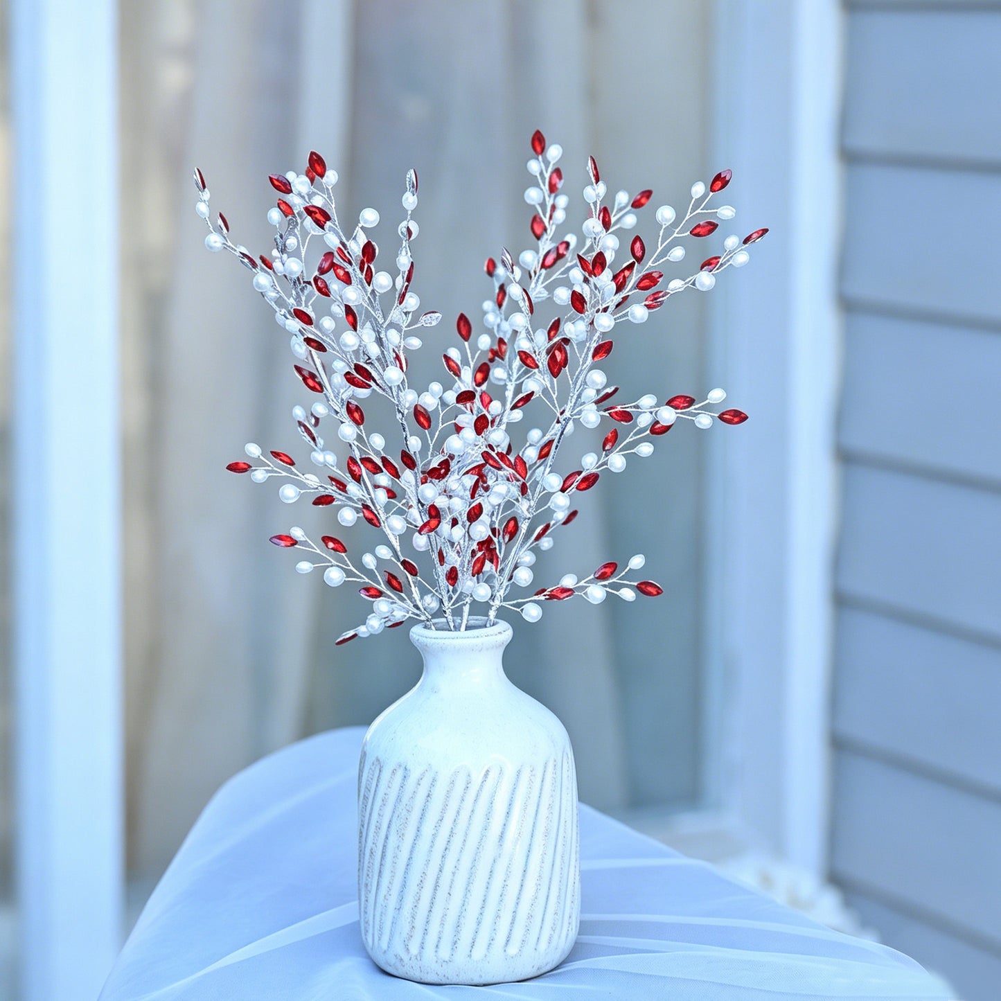 Handmade Rhinestone & Pearl Leaf Branch Picks K177