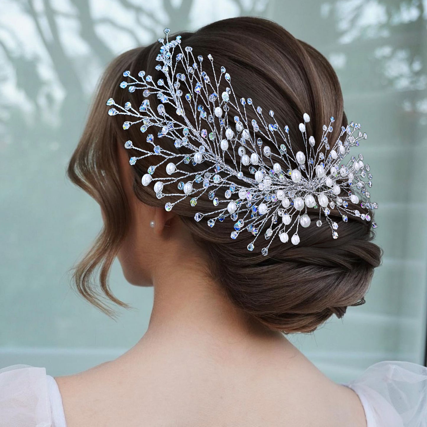 Red silver purple Rhinestone Pearl Bridal Tiara – Bridella BHP931