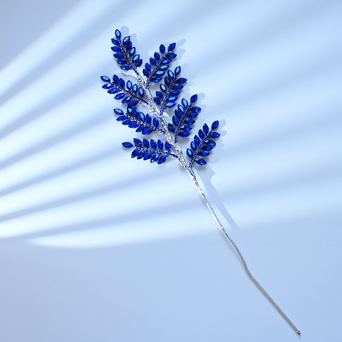 Handmade Marquise Crystal Leaf Floral Picks, Multi-Color Rhinestone Laurel Branch Stems K123